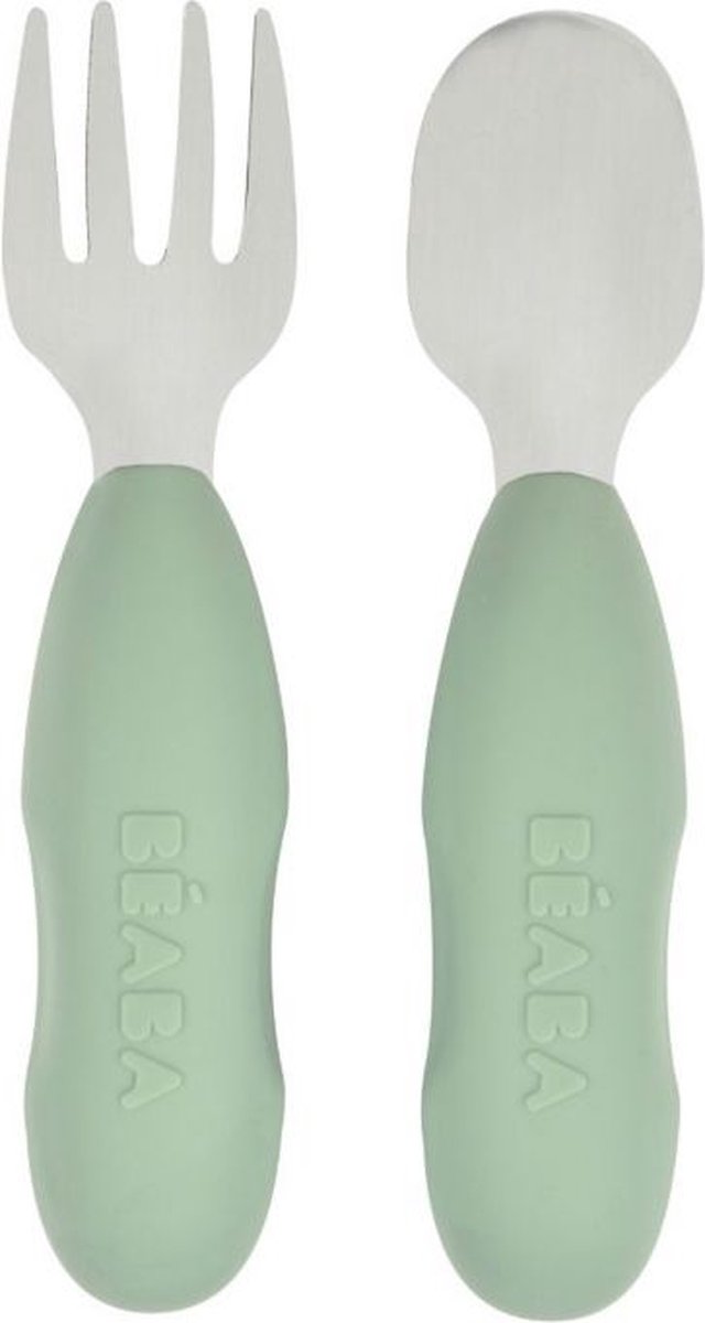Béaba Pre-bestek - Bestekset - Set van 2 - Vork en lepel - Groen