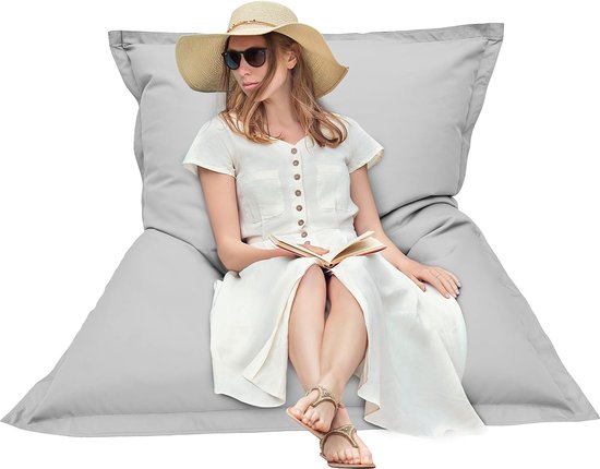 Flor De Madeira Bean Bag Lounge Set Elegante Mesas Ao Ar Livre com Natural Casta