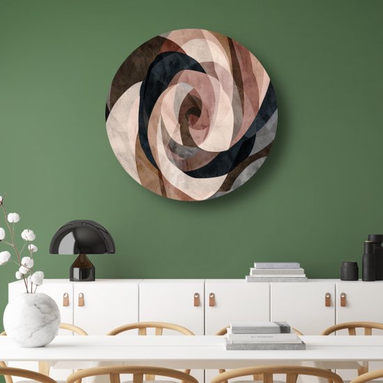 Peinture spirale ronde - Forme cercle mural - Cercles muraux Formes - Peinture Vintage - Cercle mural - Décoration murale chambre cercle mural forex 50x50 cm