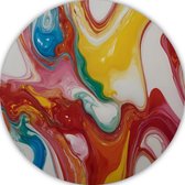 Abstracte kunst wandpaneel - Moderne kunst wandschalen - Rond schilderij Woonkamer - Klassiek schilderijen - Wanddecoratie rond - Schilderijen & posters muurcirkel forex 80x80 cm