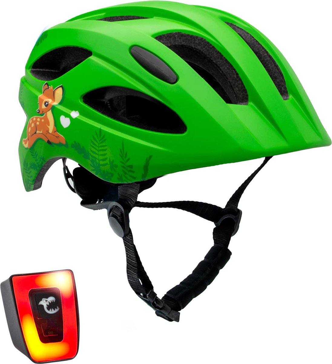 Fietshelm kinderen 6-12 jaar| Schattig Groen| Crazy Safety| EN1078 Certificatie