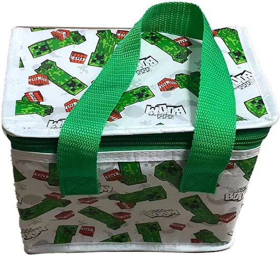 Sac isotherme - Minecraft - vert - 4 litres - 17 x 20 x 13 cm - glacières - pique-nique/plage - sac à lunch