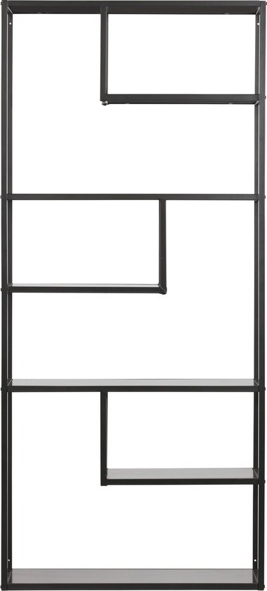 Meuble à Compartiments WOOOD Teun - Métal - Noir - 188x85x35