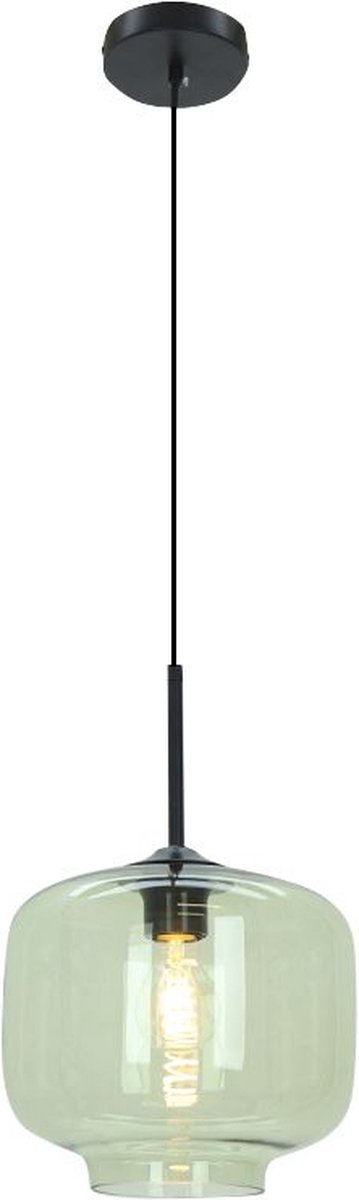 Olucia - ANNIEK - Hanglamp - Groen / Zwart - Vorm: Rond