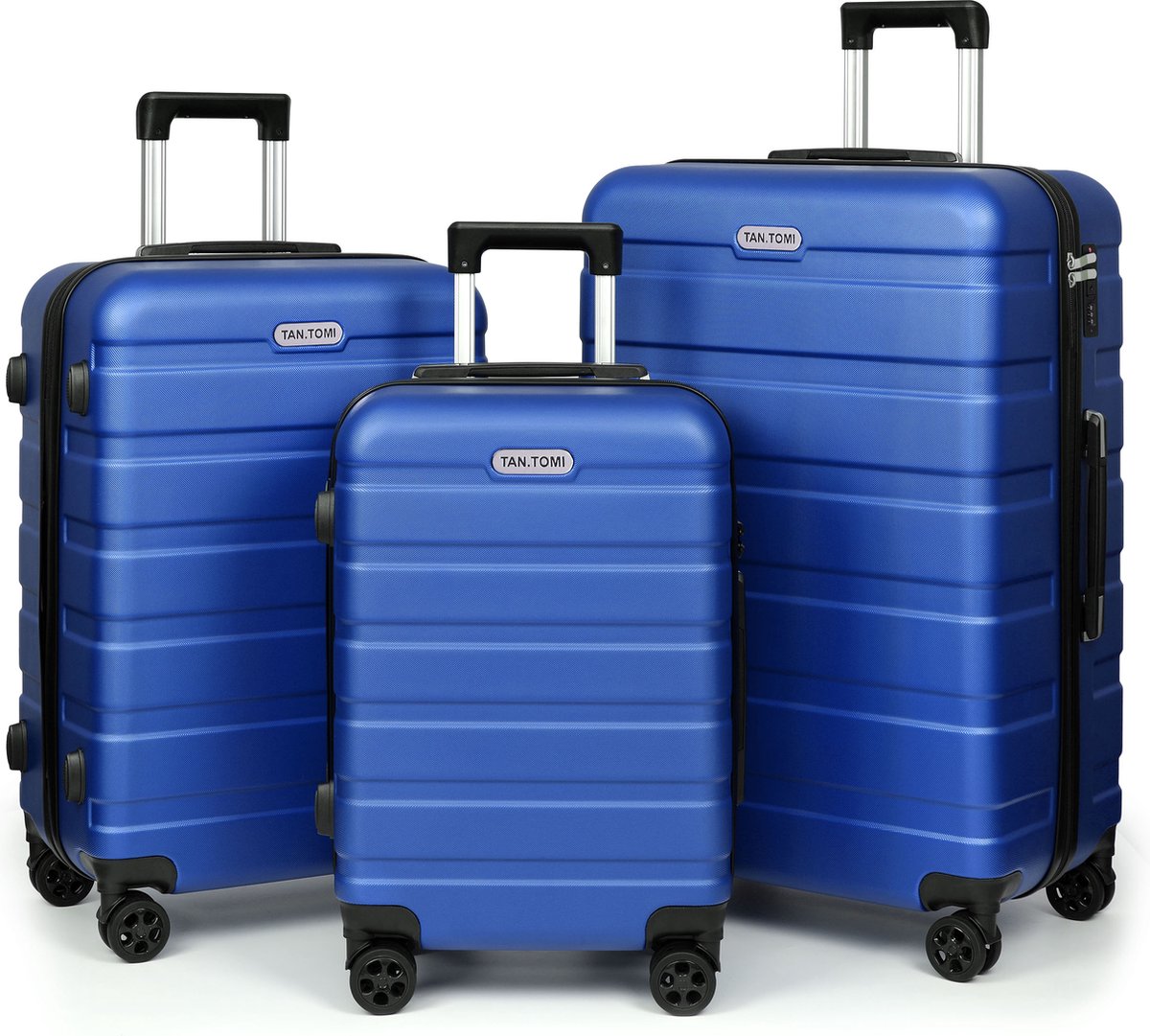 TAN.TOMI Kofferset - 3 Delig - 95L Handbagage + 65L +41L - Reiskoffer met 4 wielen - Handbagage Ruimbagage - Cijferslot - Reiskoffer - Trolley Koffer met Wielen - Hemelsblauw