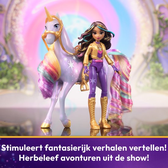 Unicorn Academy - Pop Sophia & Eenhoorn Wildstar - met 2 rijaccessoires en borstel - Speelfigurenset van Mattel — afbeelding 2
