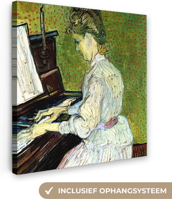 Tableau sur toile Marguerite Gachet au piano - Vincent van Gogh - 50x50 cm - Décoration murale