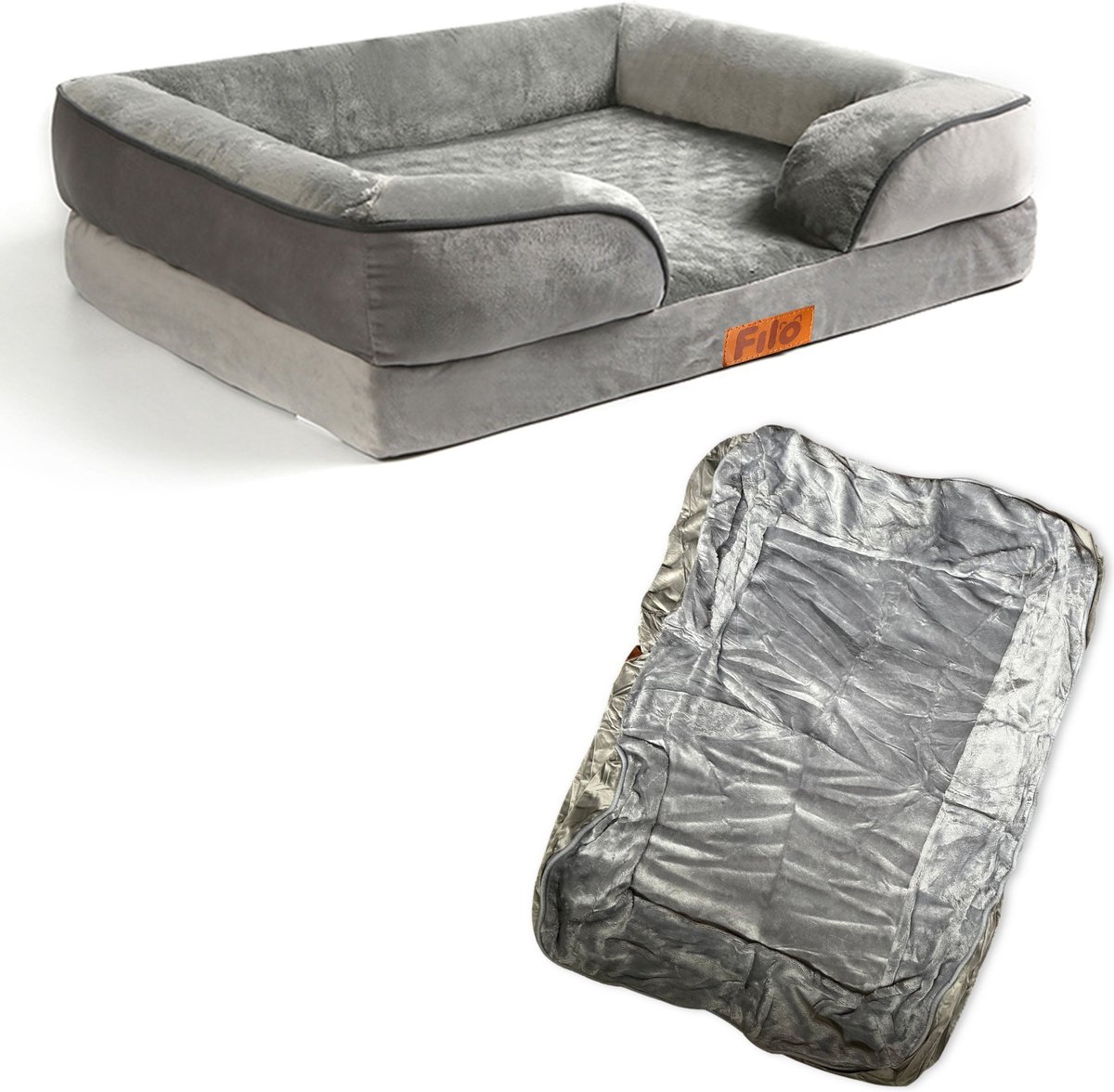 Losse Hoes Filo Orthopedische Hondenmand Middel (L 88 x 86) - Wasbaar met Rits