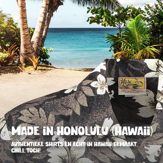Hawaii Blouse Mannen - Shirt - Hemd - 100% Katoen - Overhemd Heren Korte Mouw - Made in Hawaii "Maui Mystiek" Maat M