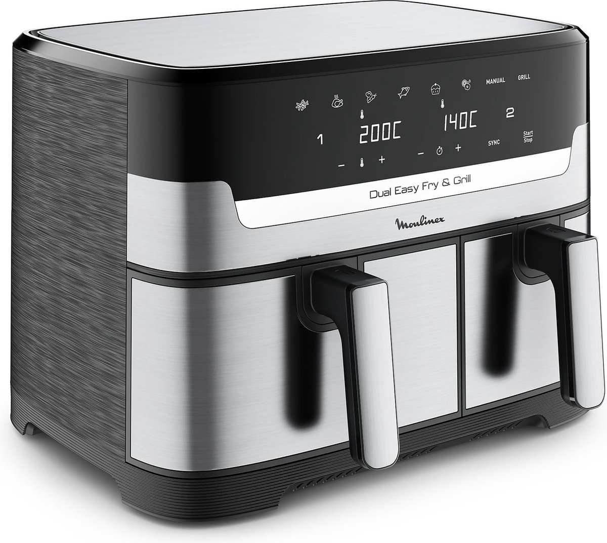 Moulinex Dual Easy Fry & Grill EZ905D20 - Airfryer - 8,3 L - Stainless Steel