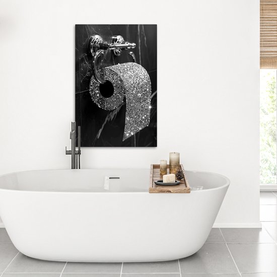 CCWACPP Toile Murale Père Noël Assis Sur Les Toilettes Et Lisant