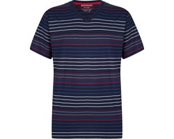 T-shirt Pastunette - Gestreept - Katoen - Blauw - Maat XXL