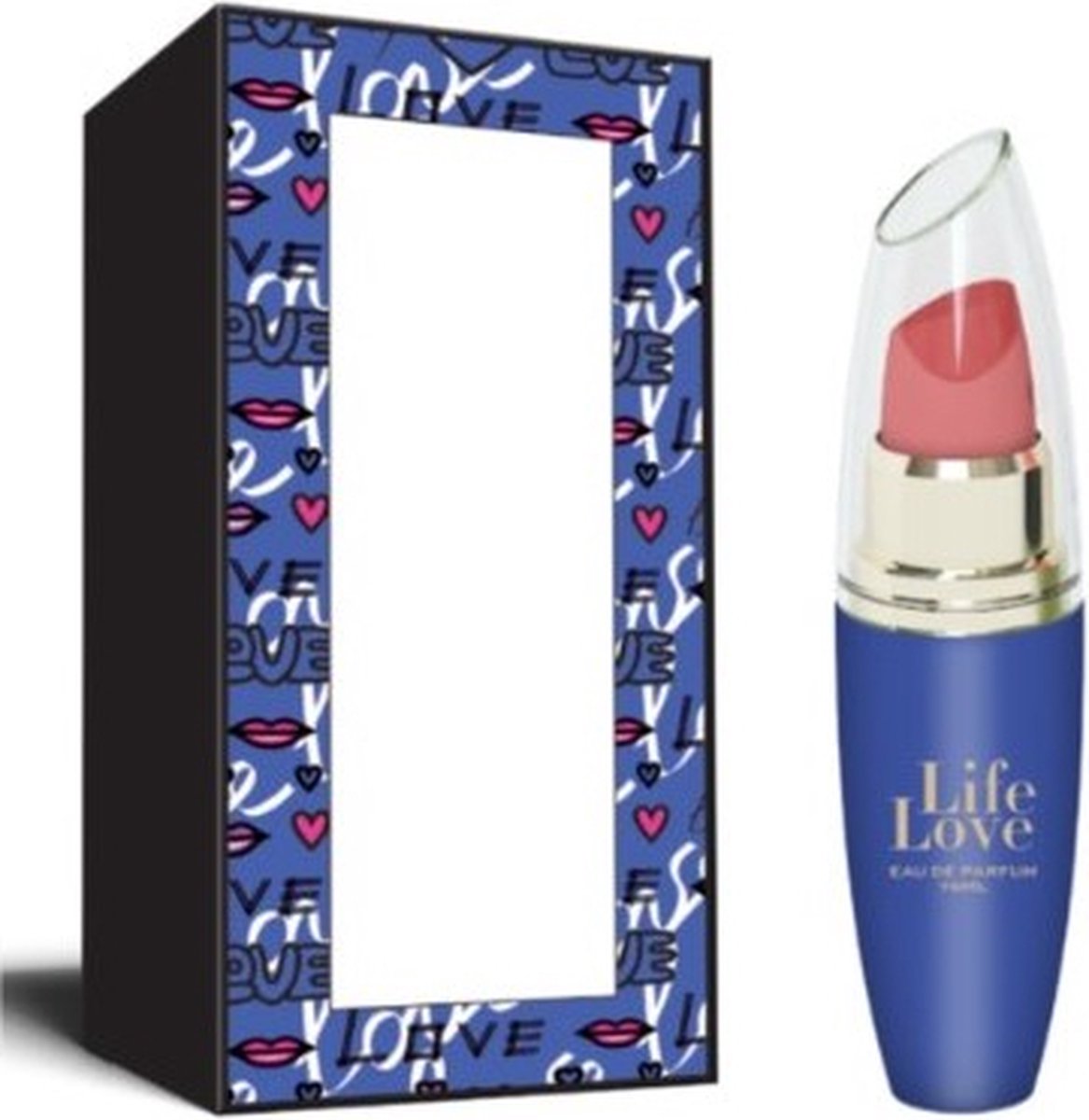 Goedkoopste Tiverton Life love Blue eau de parfum voor dames lippenstift flacon 75 ml