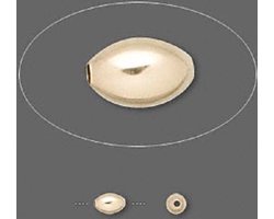 14krt. Goldfilled kralen, ovaal 5x3mm, rijggat 1mm. Per 10 stuks
