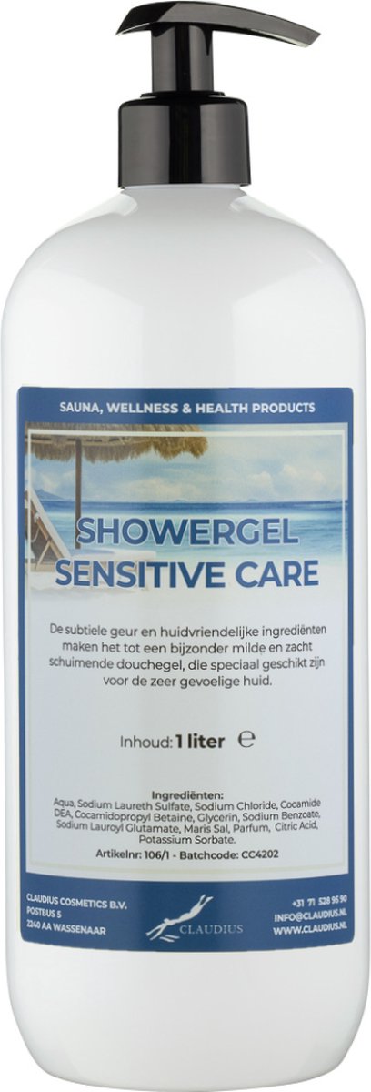Goedkoopste Douchegel Sensitive Care 1 Liter - met gratis pomp - Showergel