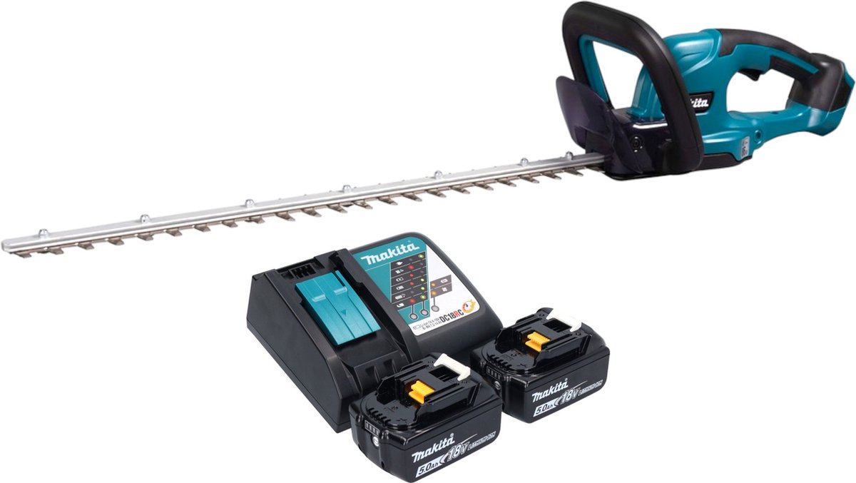 Makita DUH 607 RT2 accu-heggenschaar 18 V 60 cm + 2x accu 5,0 Ah + oplader