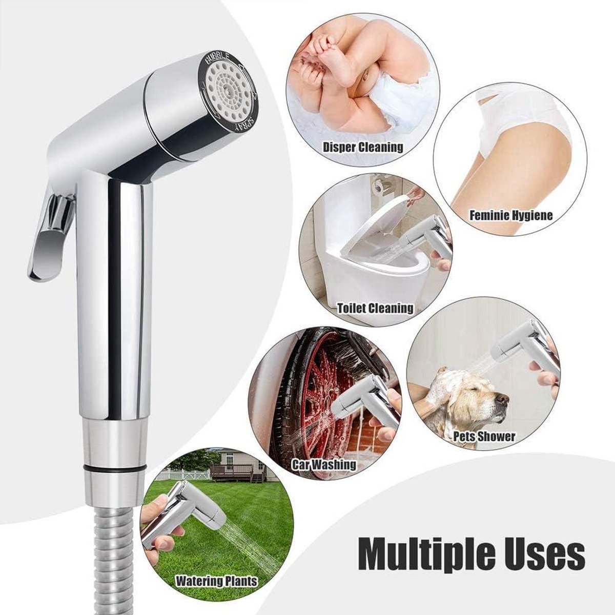 Boraboi® Complete Bidet Handdouche Set met 2-Wegventiel voor Toilet en Badkamerhygiëne | bol