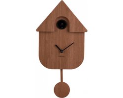 Karlsson Koekoeksklok Modern Cuckoo - Bruin - 8.5x21.5x41cm - Wandklok Modern