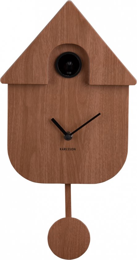 Karlsson Horloge Murale Coucou Moderne - Marron - 8,5x21,5x41cm - Horloge Murale Moderne