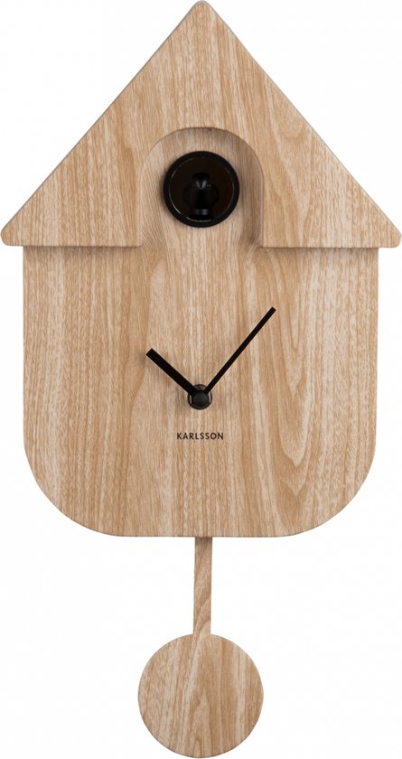 Karlsson Koekoeksklok Modern Cuckoo - Naturel - 8.5x21.5x41cm - Wandklok Modern