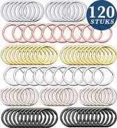 120 Stuks Sleutelringen in 6 Verschillende Kleuren - DIY Sleutelhangers Ringen Maken Set - Keychain Sleutel Splitringen voor Hobby & Sleutellabels - Keyrings Sleutel Houder Knutselen - 25mm - Zilver, Zwart, Licht Zwart, Goud, Roségoud, Chroomkleur
