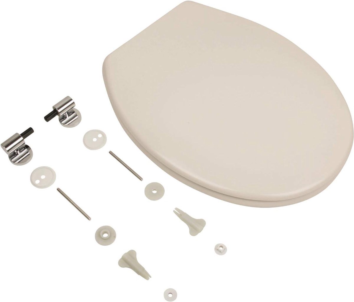 AquaSu® Siena Antibacteriële wc-bril met softclosemechanisme, toiletdeksel in pergamon, duroplast toiletbril, metalen scharnier, Fast-Fix, universele O -vorm, ovaal, 40048 0