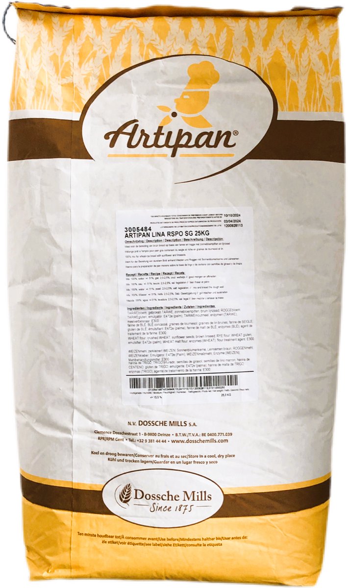 Artipan Lina 25kg - brood bakken - bakingrediënt - bloem