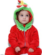 BoefieBoef Haan Dieren Baby Onesie Romper Pyjama - Carnaval - Baby & Peuter Verkleedkleding - Verkleedkostuum - Kinder Dierenpak - Dreumes Kruippak - Boxpak - Baby & Dreumes & Peuter 6-18 maanden