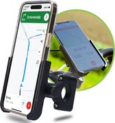 Naido® Telefoonhouder voor Fiets en Motor met 360 graden rotatie - Extra Stevig Aluminium - GSM Houder Fiets - Fietshouder - Fiets Accessoires - Zwart