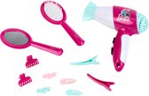 Klein Toys Barbie kapsalon met haardroger – blaast lucht en maakt geluid – inclusief haar accessoires