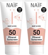 Naïf - Minerale Zonnebrand crème Voordeelset - Baby's & Kinderen - SPF50 - 2x100ml