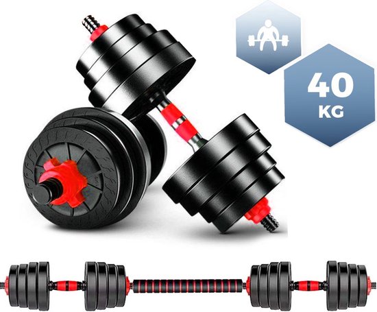 SOUTHWALL dumbell set tot 40kg – halterset – fitness gewichten – verstelbare gewichten - halterstang