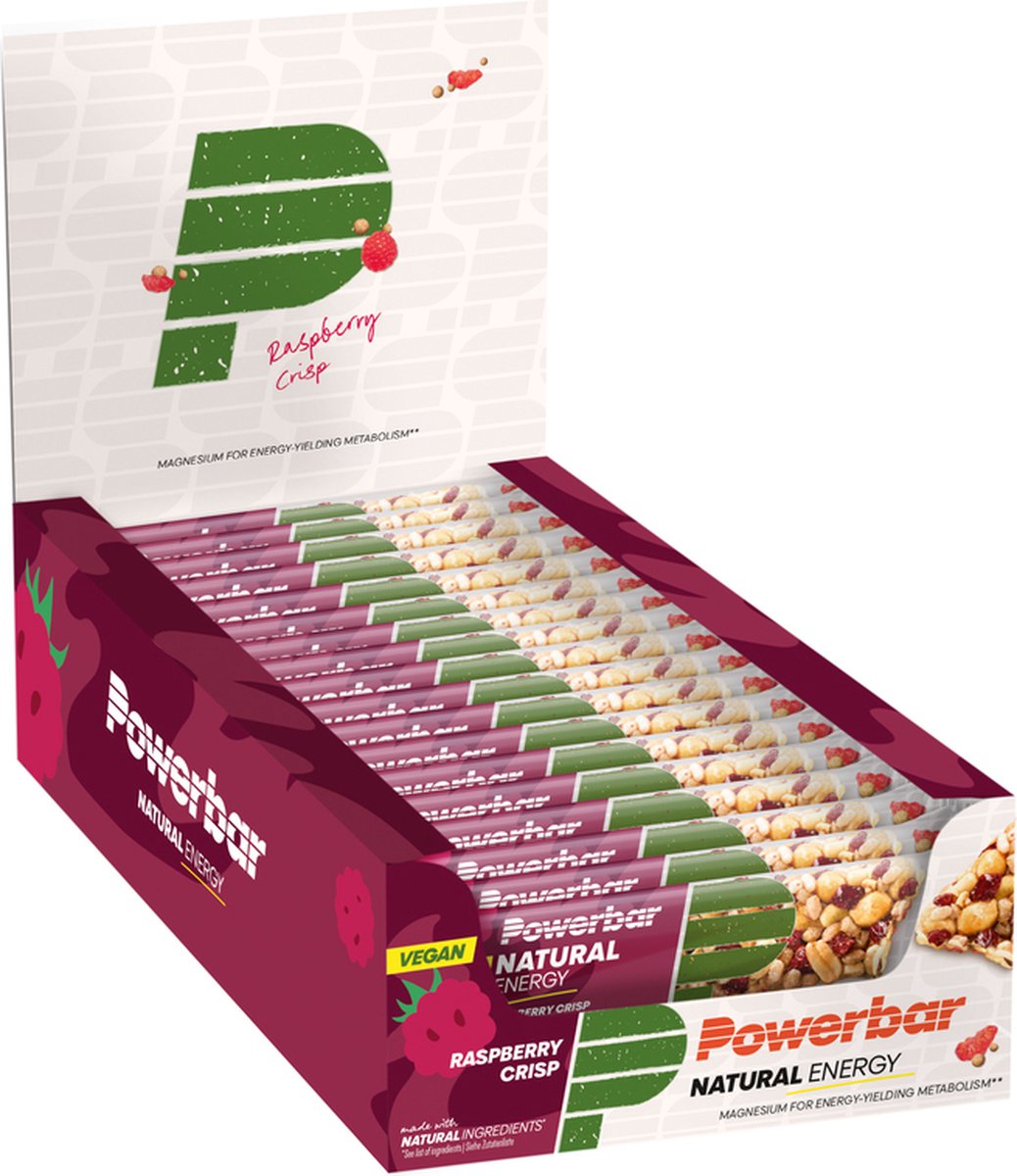 Goedkoopste Powerbar Vegan energiereep | Natural Energy Bar | Raspberry Crisp - 18x40g