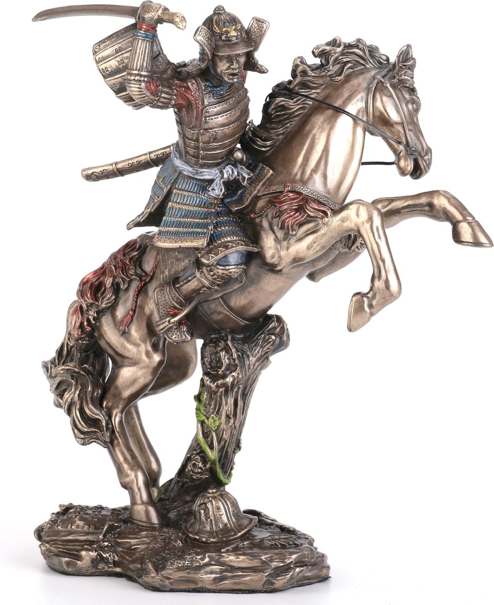 Veronese Design beeld/figuur - Samoerai met Zwaard op Paard - zeer gedetailleerd - (hxbxd) ca. 25cm 13 cm x 20cm