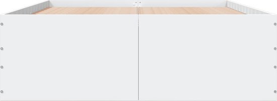 vidaXL - Cadre de lit - décoré - bois - blanc - 135x190 - cm