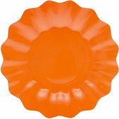 Givi Italia Feestbordjes/gebaksbordjes - schulprand - 8x - oranje - rond - papier/karton - 21 cm - kinderfeestje