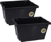 Storage Solutions Multifunctionele Opberg box/doos/kist - 2x - kunststof - 20 liter - 42 x 33 x 23 cm