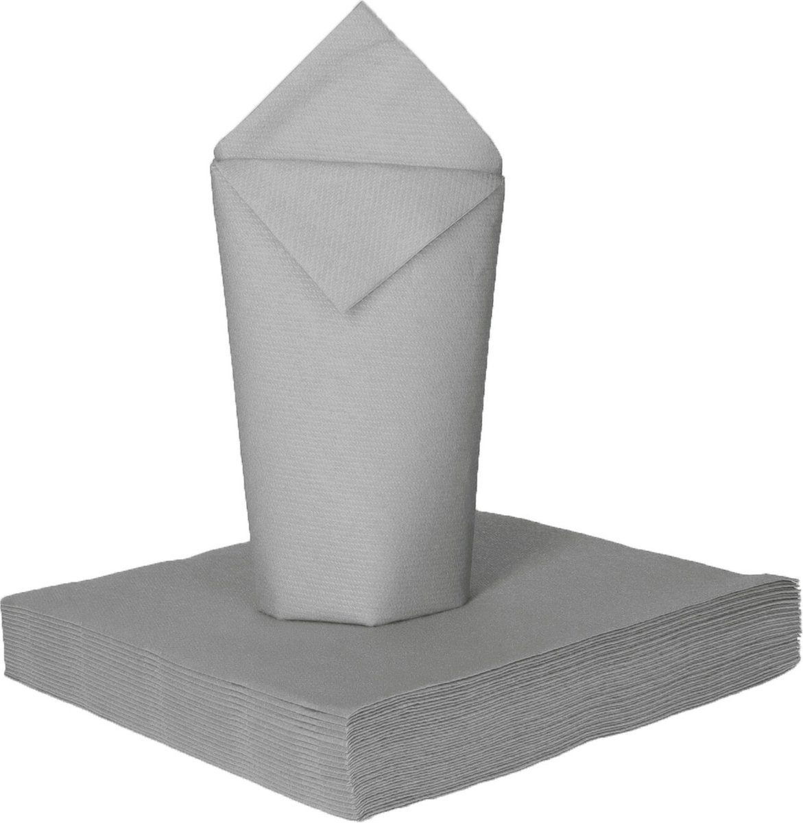 Givi Italia Feestelijke servetten - 20x - zilver - 3 laags - 33 x 33 cm