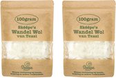 Wandelwol 2x 100gr Texel - Bij blaren, voetklachten, hielspoor, en huidproblemen - Loopwol - Verzorgende wol