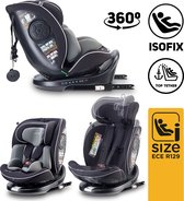 BabyGO autostoel Nova2 i-Size met isoFix Zwart - voor kinderen van 40-150cm