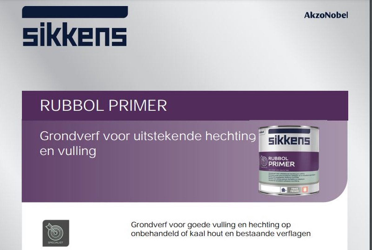 Sikkens Rubbol Primer - Universele grondverf solventbasis - Wit - 1L – foto 3