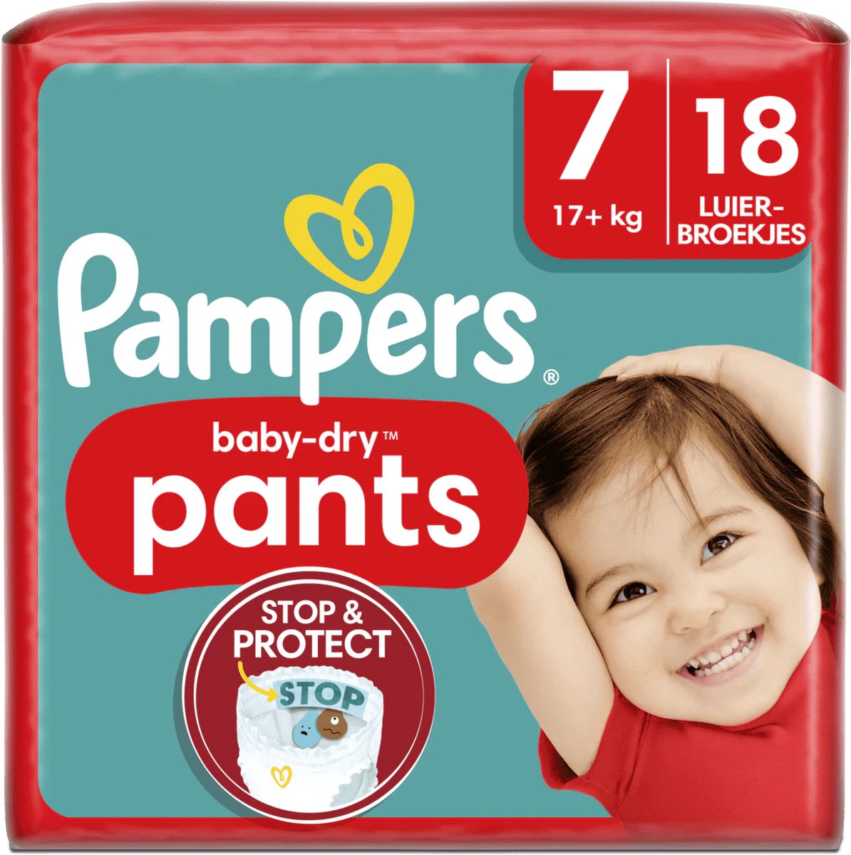 Pampers Baby Pants Baby Dry Maat 7 Extra Large (17+ kg), 18 luierbroekjes