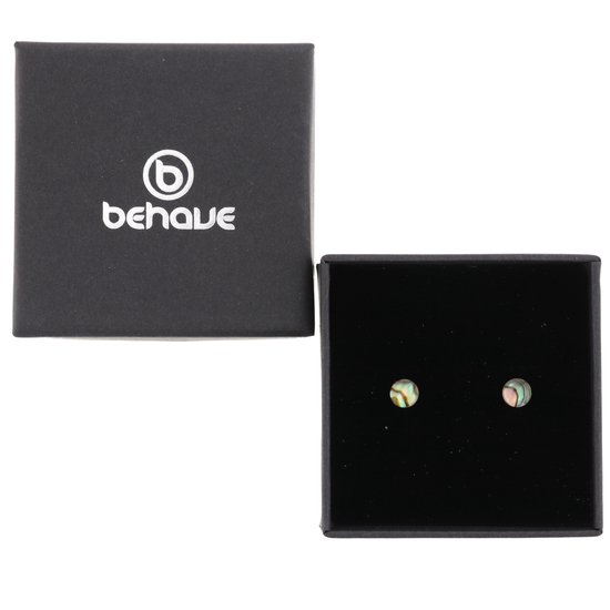 Boucles d'oreilles Behave - boucles d'oreilles à clous - coquille d'ormeau - multicolore - 0,7 cm