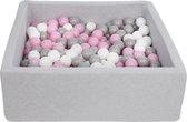 Viking Choice - Ballenbak vierkant - 90x90 cm - met 300 ballen - wit, roze, grijs