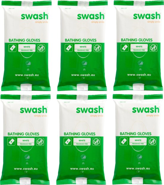 6 x Swash Washandjes - Vochtig - Parfumvrij - Voordeelverpakking