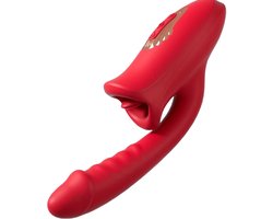 De Befkoning - Ultieme Orgasme Tong Vibrator - Grote Penis - Zuigen Likken - Waterbestending - incl oplader