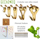 GeckoTeq GT0156 10x Floreat wandhaken met spijker diverse maten/assortiment-ophangen-schilderij - 2 stuks van elke maat