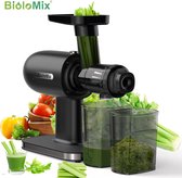 Biolomix - Slowjuicer - Sapcentrifuge Voor Fruit en Groente - 500ML - 200W - Koude Pers Juicer - Zwart