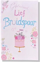 Getrouwd! Luxe huwelijk wenskaart Lief bruidspaar - 12x17cm - Gevouwen kaart inclusief envelop - Huwelijkskaart