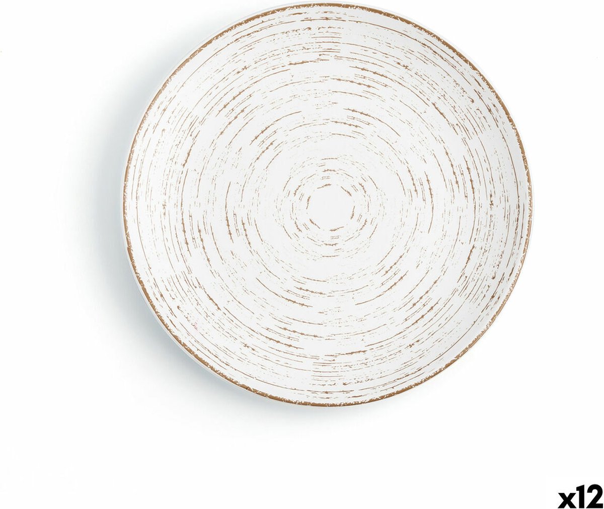 Eetbord Ariane Tornado White Tweekleurig Keramisch Ø 18 cm (12 Stuks)
